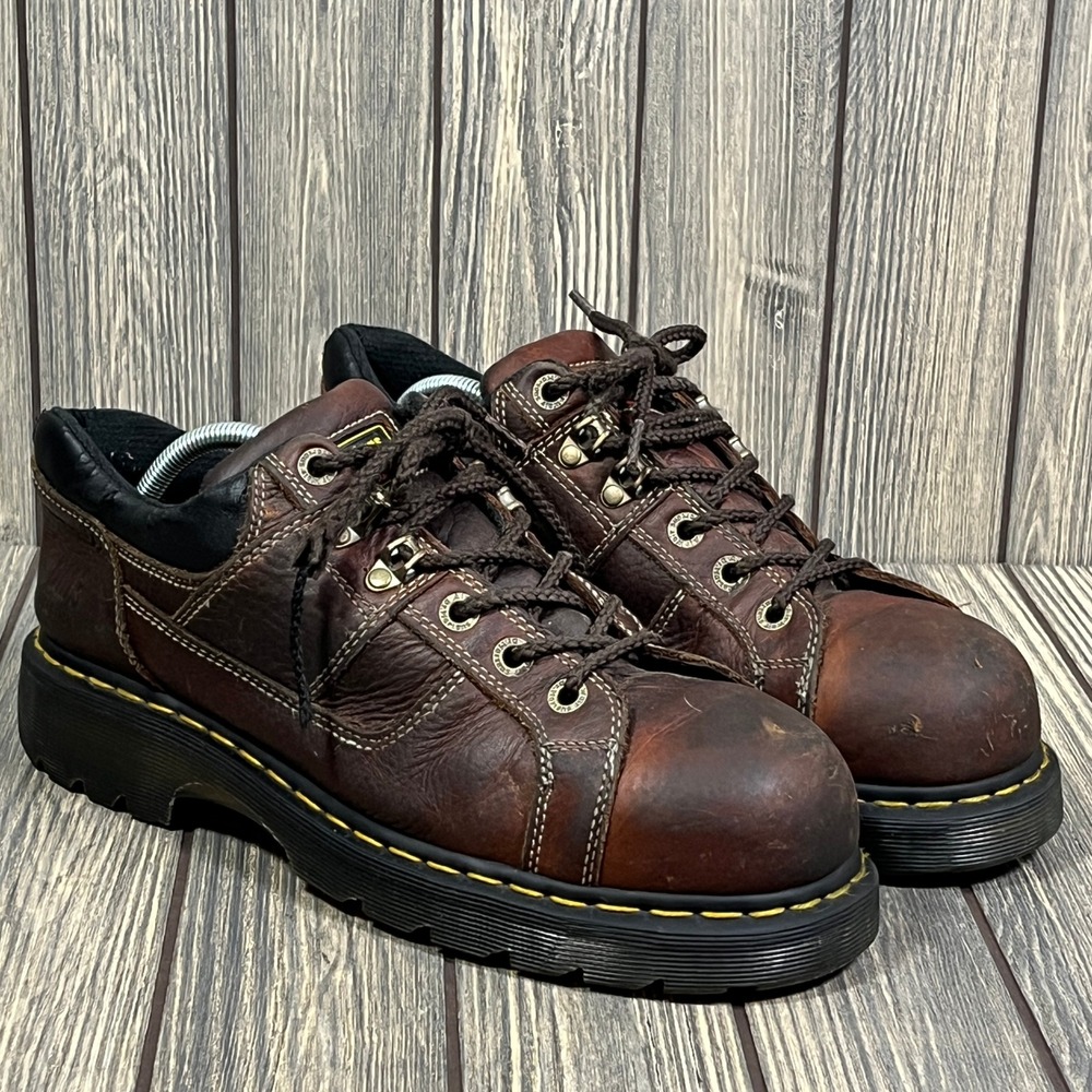 Dr Martens Gunby ST Men 11 Brown Leather Steel Toe Work Shoes Industrial Safety